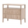 Essentials For Living Highland Open Shelf 2-Drawer Nightstand in Natural Oak - Front Side Angle