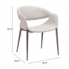Limay Dining Chair Beige & Walnut- seat dimension