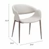 Limay Dining Chair Beige & Walnut- seat dimension - Limay Dining Chair Beige & Walnut- seat dimension