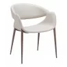 Limay Dining Chair Beige & Walnut- side view 1 - Limay Dining Chair Beige & Walnut- side view 1