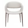 Limay Dining Chair Beige & Walnut- front view 1 - Limay Dining Chair Beige & Walnut- front view 1