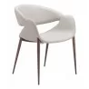 Limay Dining Chair Beige & Walnut- side view 3 - Limay Dining Chair Beige & Walnut- side view 3