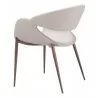 Limay Dining Chair Beige & Walnut- back view 3 - Limay Dining Chair Beige & Walnut- back view 3