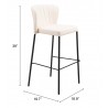 Linz Barstool in Cream- seat dimension