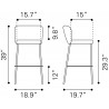 Linz Barstool in Cream- dimension