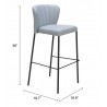 Linz Barstool in Gray- seat dimension