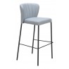 Linz Barstool in Gray- Front View 1