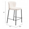 Linz Counter Stool in Cream- seat dimension