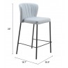 Linz Counter Stool in Gray- seat dimension