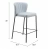 Linz Counter Stool in Gray- seat dimension - Linz Counter Stool in Gray- seat dimension