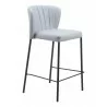 Linz Counter Stool in Gray- front view 1 - Linz Counter Stool in Gray- front view 1