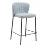 Linz Counter Stool in Gray- front view 3 - Linz Counter Stool in Gray- front view 3