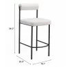 Livorno Counter Stool in Ivory- seat dimension - Livorno Counter Stool in Ivory- seat dimension