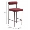 Livorno Counter Stool in Red & bronze- seat dimension