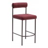 Livorno Counter Stool in Red & bronze- side view 2