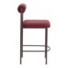 Livorno Counter Stool in Red & bronze- side view 1