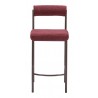 Livorno Counter Stool in Red & bronze- front view 1