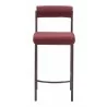 Livorno Counter Stool in Red & bronze- front view 1 - Livorno Counter Stool in Red & bronze- front view 1