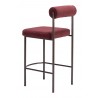 Livorno Counter Stool in Red & bronze- side view 4