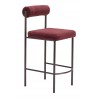 Livorno Counter Stool in Red & bronze- side view 3
