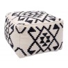 Lizardo Ottoman in Beige & Black- Angular view 1