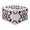 Lizardo Ottoman in Beige & Black- Angular view 3