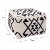 Lizardo Ottoman in Beige & Black- seat dimension