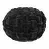 Moe's Home Collection PJ Velvet Pouf - Black - Front Angle