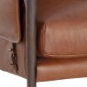 Sunpan Mauti Lounge Chair Brown - Shalimar Tobacco Leather - Seat Closeup Angle