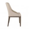 Sunpan Estrada Dining Chair in Light Grey Oak - Mainz Cream - Side Angle