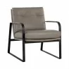 Sunpan Sterling Lounge Chair Missouri Stone Leather - Front Side Angle - Sunpan Sterling Lounge Chair Missouri Stone Leather - Front Side Angle