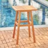 Vifah Olina Honey Fish Bone Eucalyptus Wooden Outdoor Side Table, Side Angle - Vifah Olina Honey Fish Bone Eucalyptus Wooden Outdoor Side Table, Side Angle