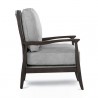 Sunpan Fedele Lounge Chair - Saloon Light Grey Leather - Side Angle
