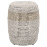 Essentials For Living Loom Accent Table in Taupe & White Flat Rope, Taupe Stripe - Front Angle