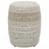 Essentials For Living Loom Accent Table in Taupe & White Flat Rope, Taupe Stripe - Front Angle - Essentials For Living Loom Accent Table in Taupe & White Flat Rope, Taupe Stripe - Front Angle