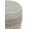 Essentials For Living Loom Accent Table in Taupe & White Flat Rope, Taupe Stripe - Closeup Top Angle