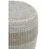 Essentials For Living Loom Accent Table in Taupe & White Flat Rope, Taupe Stripe - Closeup Top Angle - Essentials For Living Loom Accent Table in Taupe & White Flat Rope, Taupe Stripe - Closeup Top Angle