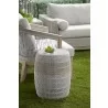 Essentials For Living Loom Accent Table in Taupe & White Flat Rope, Taupe Stripe - Lifestyle - Essentials For Living Loom Accent Table in Taupe & White Flat Rope, Taupe Stripe - Lifestyle