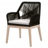 Loom Outdoor Arm Chair - Black Gray Teak - Angled