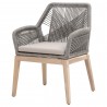 Loom Outdoor Arm Chair - Platinum Gray Teak - Angled View