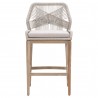 Essentials For Living Loom Outdoor Barstool in Taupe White Gray Teak - Front
