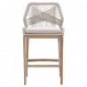 Essentials For Living Loom Outdoor Barstool in Taupe White Gray Teak - Front Angle