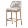 Essentials For Living Loom Outdoor Barstool in Taupe White Gray Teak - Angled