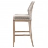 Essentials For Living Loom Outdoor Barstool in Taupe White Gray Teak - Side Angle