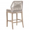 Essentials For Living Loom Outdoor Barstool in Taupe White Gray Teak - Back Angled