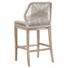 Essentials For Living Loom Outdoor Barstool in Taupe White Gray Teak - Back Side Angle