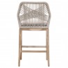 Essentials For Living Loom Outdoor Barstool in Taupe White Gray Teak - Back View