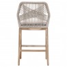 Essentials For Living Loom Outdoor Barstool in Taupe White Gray Teak - Back Angle