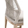 Essentials For Living Loom Outdoor Barstool in Taupe White Gray Teak - Seat Back Weevedetail