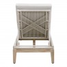 Essentials For Living Loom Outdoor Chaise Lounge - Taupe & White Flat Rope, Performance Pumice, Gray Teak - Reclined in Back Angle